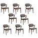 Vance Grey and Dark Walnut Open Back Dining Chairs (Set of 8)