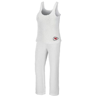Damenbekleidung von Erin Andrews, kuscheliges Schlafset „Kansas City Chiefs“ mit U-Ausschnitt, Tanktop und Hose in Creme Image
