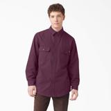 Dickies Men's Long Sleeve Flannel-Lined Duck Shirt - Grape Wine Size XL (WL658)