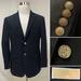 Michael Kors Suits & Blazers | Men's Michael Kors Navy Blue Silver 2-Button Wool Blend 40s Blazer Jacket | Color: Blue/Silver | Size: 40s