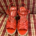 Coach Shoes | Authentic Coach Wedge | Color: Orange/Red/Silver | Size: 6