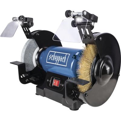 Doppelschleifer SCHEPPACH "SM200LB", blau, B:26cm H:29cm L:39cm, Schleifmaschinen, 500W, 2950U/min, LED und Funkenschutz Image