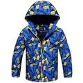 Kids Waterproof Jackets - Boys Hooded Rain Jacket Fleece Lined Raincoat Lightweight Windbreaker Coat Outwear Outdoor Sports Coat, 9-10 Years