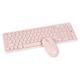 Wireless Keyboard Mouse Combo, Tynerza Compact Full Size Cordless Keyboard and Quiet Mouse Set 2.4G Ultra-Thin Sleek Design for PC, Computer, Laptop, Desktop, Notebook (Pink)