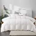DOMDEC Heavyweight Down Comforter-Winter Warmth Feather Down Duvet Insert-850 Fill Power-Hotel Collection Down/ in White | Queen Comforter | Wayfair