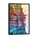 East Urban Home Reverse Blend Urban Street Map Series: Chicago, Illinois, USA Graphic Art on Wrapped Canvas Metal in Black/Blue/Pink | Wayfair