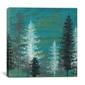 Wrought Studio™ Teal Trees by Emily Magone Print Painting on Canvas in Blue/Green | 12 H x 12 W x 0.75 D in | Wayfair VKGL2306 26728935