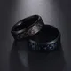 Bague punk en fibre de carbone pour hommes et femmes bague de couple en latex rouge et bleu bijoux