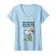 Damen Funny Let's Eat Kids Punctuation Saves Lives Grammatik T-Shirt mit V-Ausschnitt