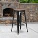 Indoor/Outdoor Backless Bar Stool with Poly Resin Seat