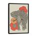 East Urban Home The Elephant w/ Flowers I Graphic Art on Wrapped Canvas Metal in Brown/Green/White | 48 H x 32 W x 1.5 D in | Wayfair