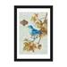 Charlton Home® Winter Bird Series: Mountain Blue Bird Graphic Art on Wrapped Canvas Paper, Cotton in Blue/Brown/Green | 24 H x 16 W x 1 D in | Wayfair