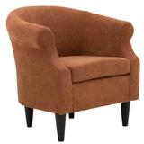 Barrel Chair - Lark Manor™ Adea Polyester Barrel Chair Polyester in Black/Brown | 32 H x 31.5 W x 27.5 D in | Wayfair