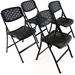 Red Barrel Studio® Yissel Plastic/Resin Stackable Folding Chairs Set Of 4 Plastic/Resin in Black | 32 H x 19 W x 22 D in | Wayfair