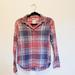 American Eagle Outfitters Tops | American Eagle Boyfriend Fit Flannel | Color: Blue/Pink | Size: Xs