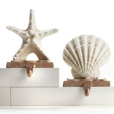 Seaside Stocking Holders Off White Set of Two, Set of Two, Off White