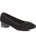 Pavers Ladies Block Heeled Court Shoes - Black Size 4 (37)