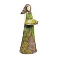 RENJIELI Outdoor Garden Statues Resin Ornaments Forest Girl Bird Feeder Garden Lawn Decorations Crafts little surprise