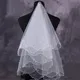 Robe de Mariée Blanche et Rouge Coiffe de Patients pour Femme Voile de Mariage 150 cm