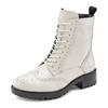Schnürboots LASCANA, Damen, Gr. 36, weiß, Obermaterial: 100% Schafsleder. Futter: 75% Textilmaterial, 25% Schafsleder. Decksohle: 100% Synthetik. Laufsohle: 100% Synthetik, unifarben, modisch, Schuhe, Schnürstiefelette, Ankle Boots, Leder, Schnüren...