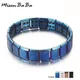Bracelet magnétique en germanium pour hommes et femmes acier inoxydable bleu équilibre énergétique