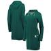 Women's Touch Green Michigan State Spartans Quick Pass Lace-Up V-Neck Hoodie Dress