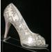Nine West Shoes | Nine West Danee 20 Silver Floral Mesh Sequined Peep Toe Platform Heels 6.5m | Color: Silver | Size: 6.5