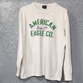 American Eagle Outfitters Shirts | Ae American Eagle Mens White 100% Cotton Long Sleeve T Shirt Large Lk | Color: White | Size: L