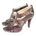 Michael Kors Shoes | Michael Kors Berkley T-Strap High Heel Shoe Sand Printed Python Leather Sz 8.5 | Color: Black/Brown | Size: 8.5