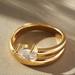 Anthropologie Jewelry | Anthropologie Crystal Twist Gold Tone Ring - Sz 5 | Color: Gold | Size: 5