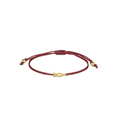 Elli Fisch Symbol Nylon Firmung 925 Silber goldfarben Damen Image