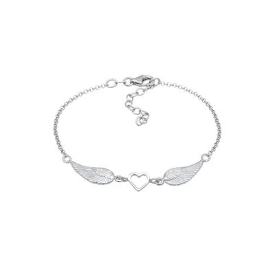 Elli - Herz Flügel 925 Sterling Silber Armbänder & Armreife Damen