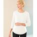 Draper's & Damon's Women's Ladies Who Lunch Knit 3/4 Sleeve Tee - White - PXL - Petite