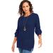 Blair Women's Shaker Pullover Sweater - Blue - S - Misses