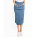 Blair Women's DenimEase™ Flat Waist Midi Skirt - Denim - 16 - Misses