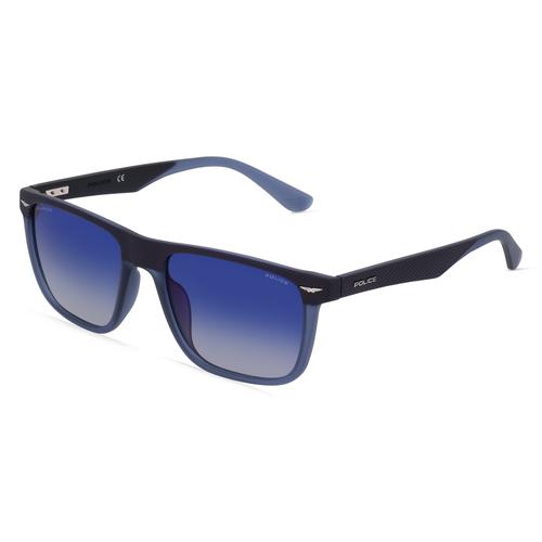 Police POISPLE02 Herren-Sonnenbrille Vollrand Eckig Kunststoff-Gestell, blau