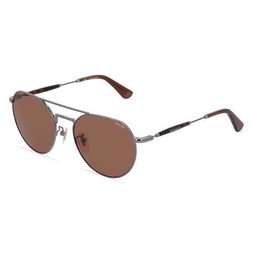 Police POISPLF14 Unisex-Sonnenbrille Vollrand Panto Metall-Gestell, grau