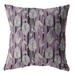 16" Lavender Black Fall Leaves Indoor Outdoor Zippered Throw Pillow