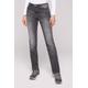 Regular-fit-Jeans SOCCX Gr. 26, Länge 32, grau Damen Jeans