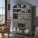 Kingstown Home Raber 51" Wide Dining Hutch w/ Power Outlets Wood in Gray | 39.17 H x 51 W x 17.7 D in | Wayfair 575-55GA[SB]