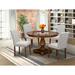 Red Barrel Studio® Acacia Solid Wood Dining Set Wood/Upholstered in Brown | 30 H x 48 W x 48 D in | Wayfair 7BE141782A1C4114BD7D767275BF60E0