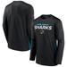 Men's Fanatics Branded Black San Jose Sharks Authentic Pro Rink Performance Long Sleeve T-Shirt