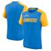 Men's Nike Heathered Powder Blue/Heathered Gold Los Angeles Chargers Color Block Team Name T-Shirt