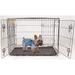 Black Folding Dog Crate with 2 Doors, 24" L X 17" W X 19" H, X-Small