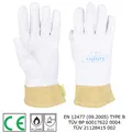 Paire de gants de soudage TIG 25cm(9.84 pouces) manchette en peau de chèvre l'hypothèse peau de