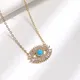 Huitan Hip-hop Blue Evil Eye pendentif collier chaîne de couleur or pour femmes Cool filles