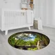 Tapis de sol rond avec imprimé d'arbres forestiers tapis décoratifs canapé paysager maison