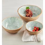 Wood And Enamel Stackable Serving Bowls - Set Of 3, Serveware by Harry & David