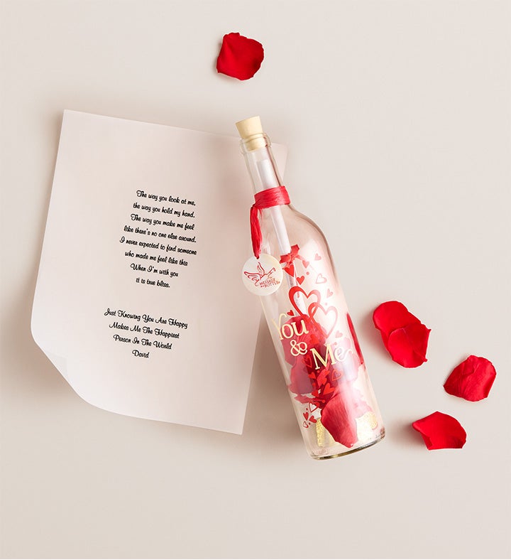 1-800-Flowers Seasonal Gift Delivery Message In A Bottle 'You & Me' New Love Scroll | Happiness Delivered To Their Door