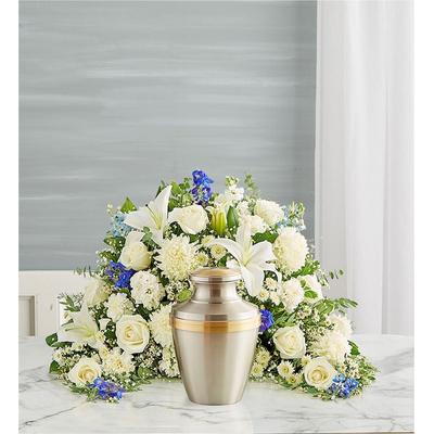 1-800-Flowers Everyday Gift Delivery Crescent Cremation Arrangement - Blue & White Small